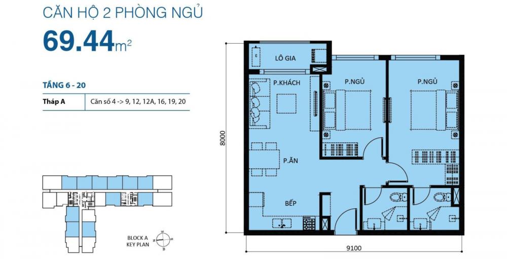 Thiết kế căn hộ 4 - 9, 12, 12A, 16, 19, 20