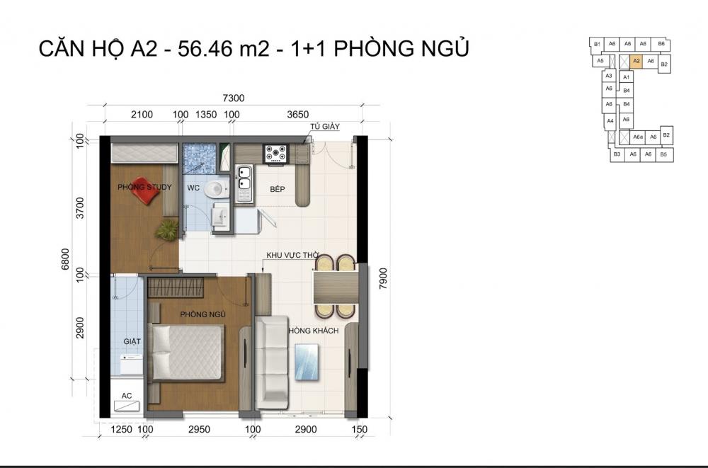 Thiết kế căn hộ A2