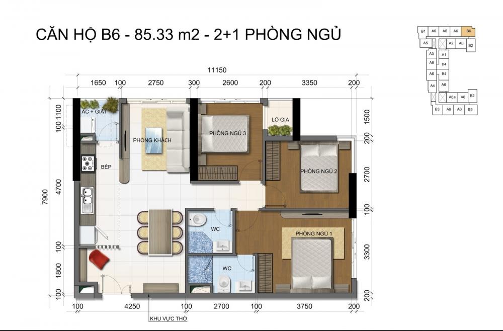 Thiết kế căn hộ B6