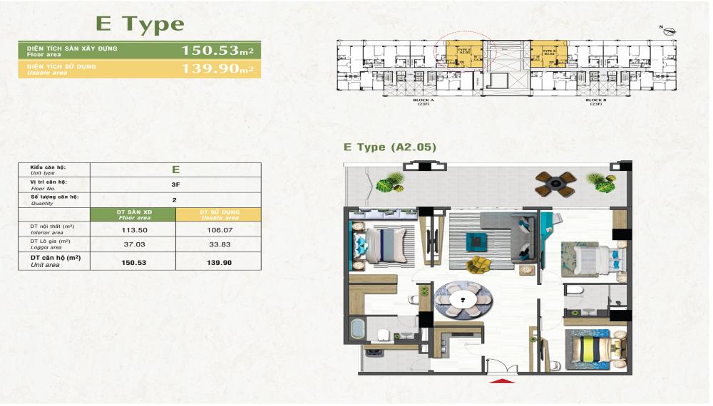 Thiết kế căn hộ E