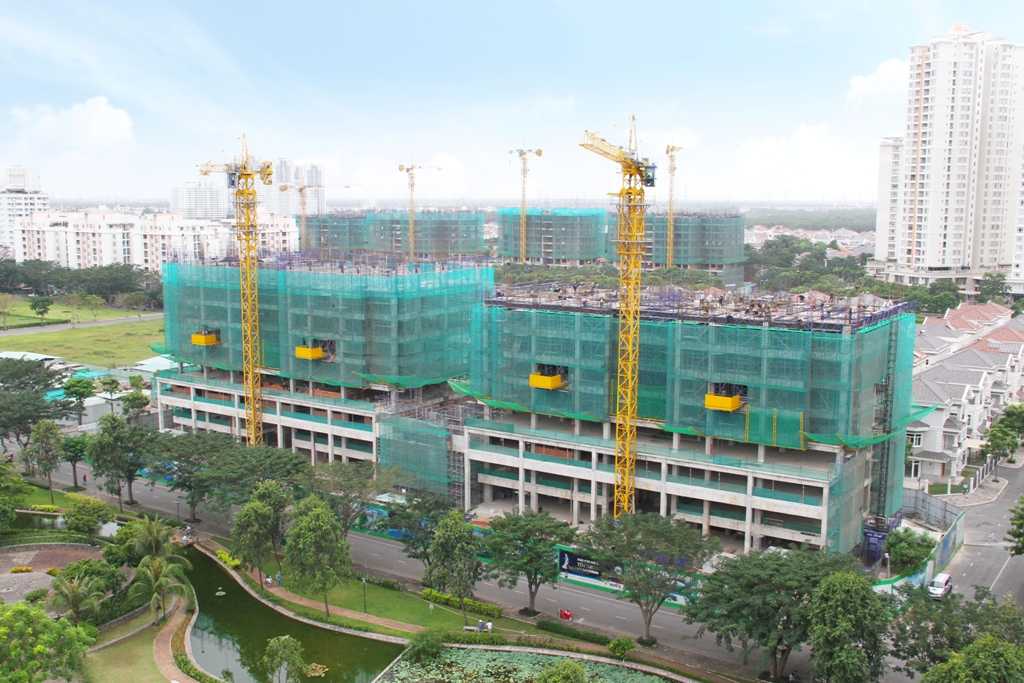 Dự án đang thi công tới mặt sàn tầng 9