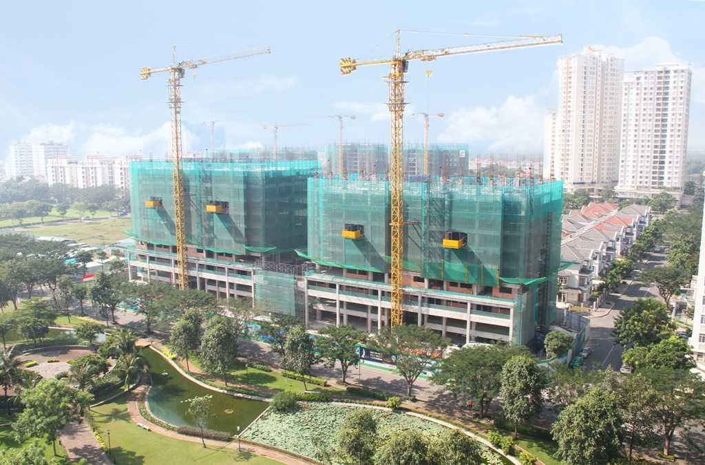 Dự án đang thi công tới mặt sàn tầng 10