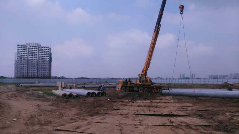 Ép cọc đại trà các Block A,B,C