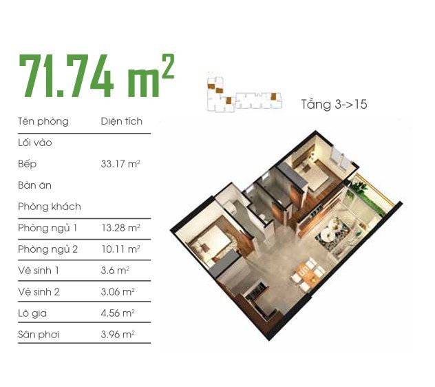 Thiết kế căn hộ A03, A07, D03