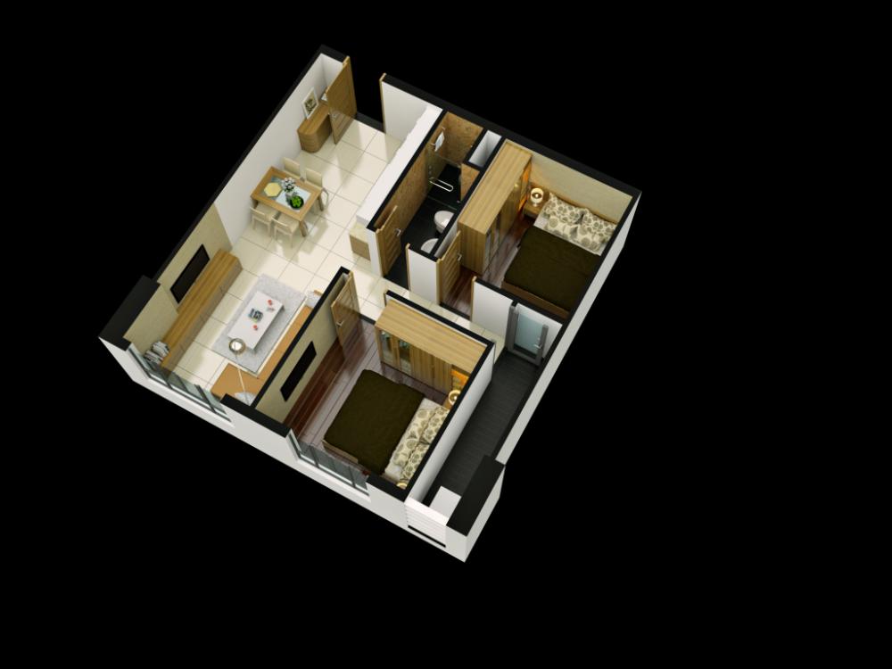 Thiết kế căn hộ 51.12m2