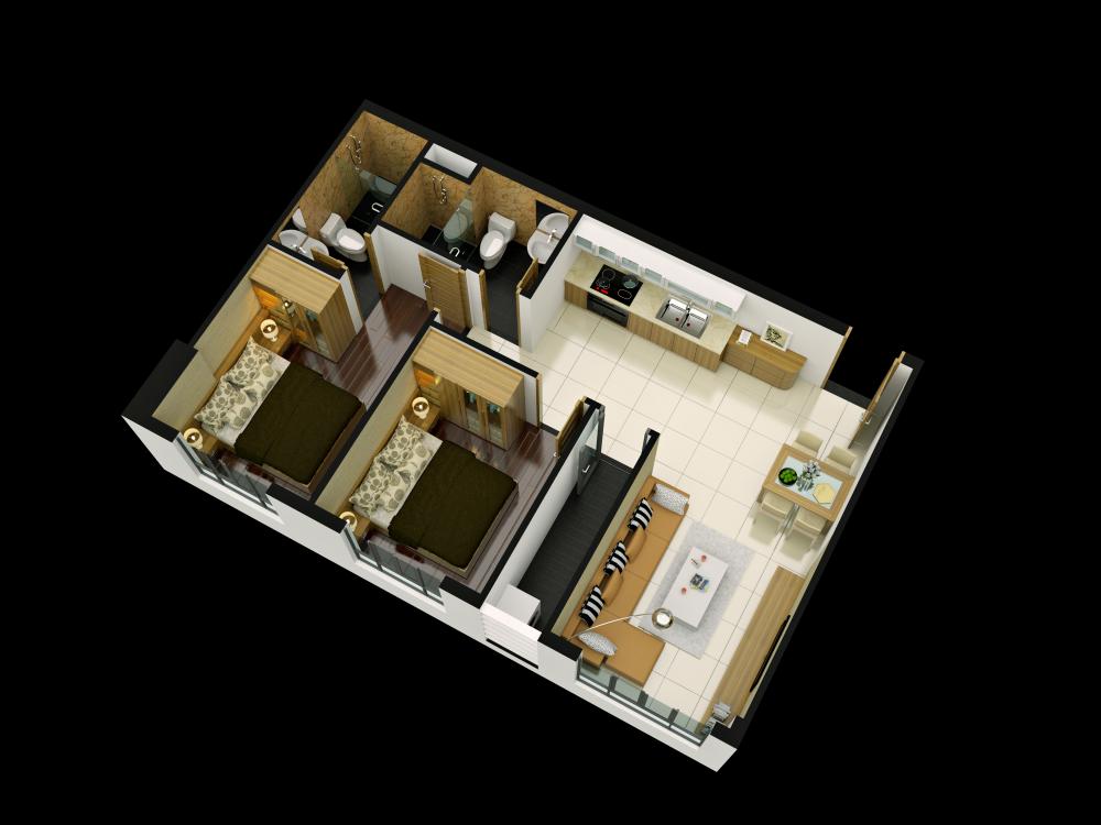 Thiết kế căn hộ 60.13m2