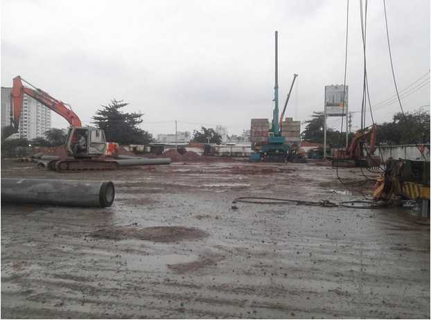 Dự án vẫn đang trong giai đoạn thi công ép cọc và làm móng