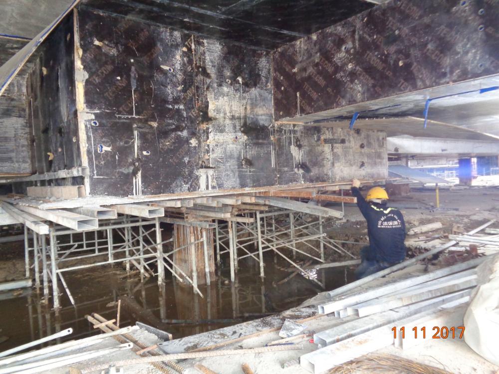 Dự án đang thi công mặt sàn tầng 1