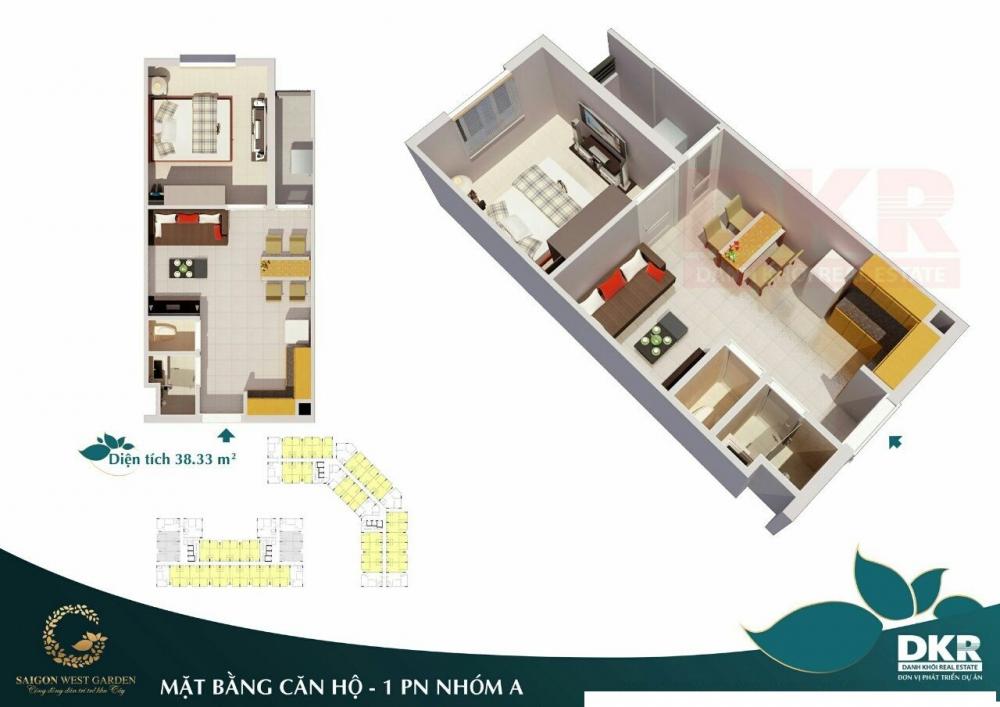 Căn hộ nhóm A, 1 PN