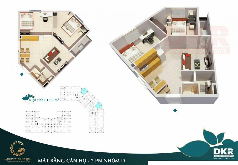 Căn hộ nhóm D, 2 PN