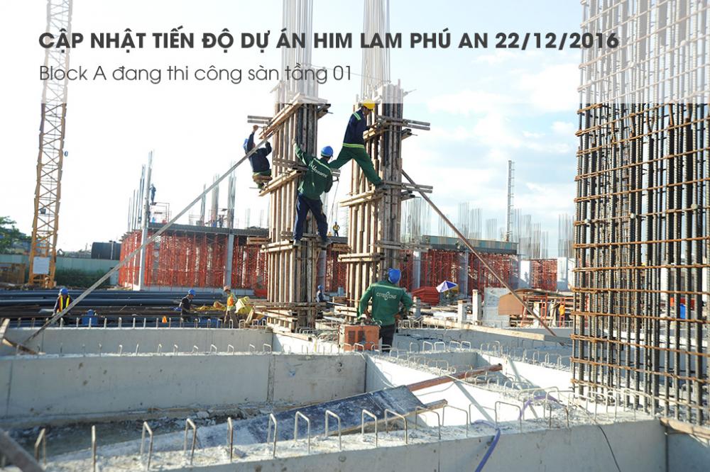 Block A đang thi công sàn tầng 1