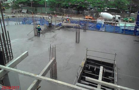 Tòa A2 đang thi công sàn tầng 2