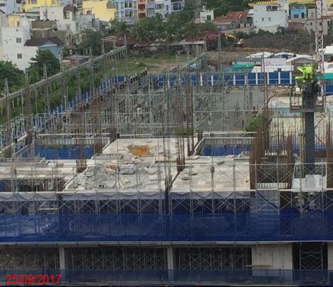 Tòa A1 đang thi công sàn tầng 5