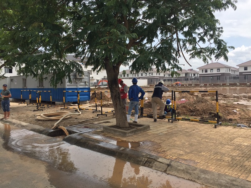 Dự án đang thi công mặt bằng