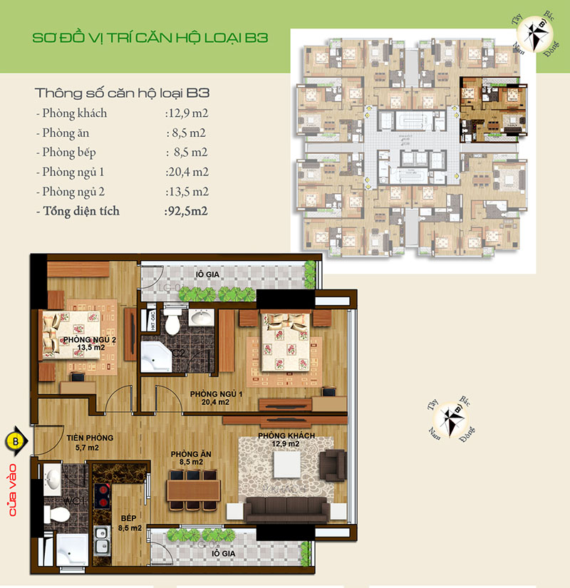 Thiết kế căn hộ loại B3