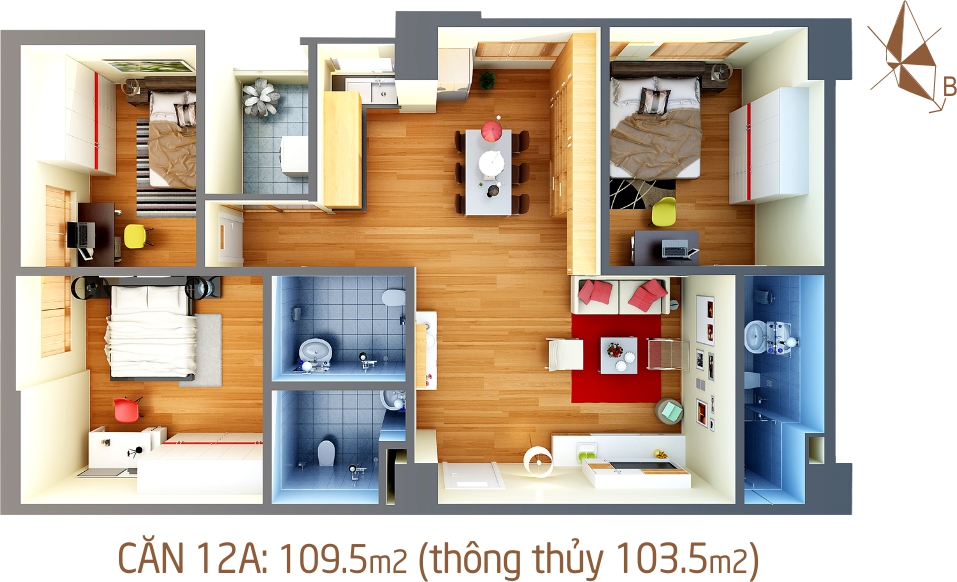 Thiết kế căn hộ 12A