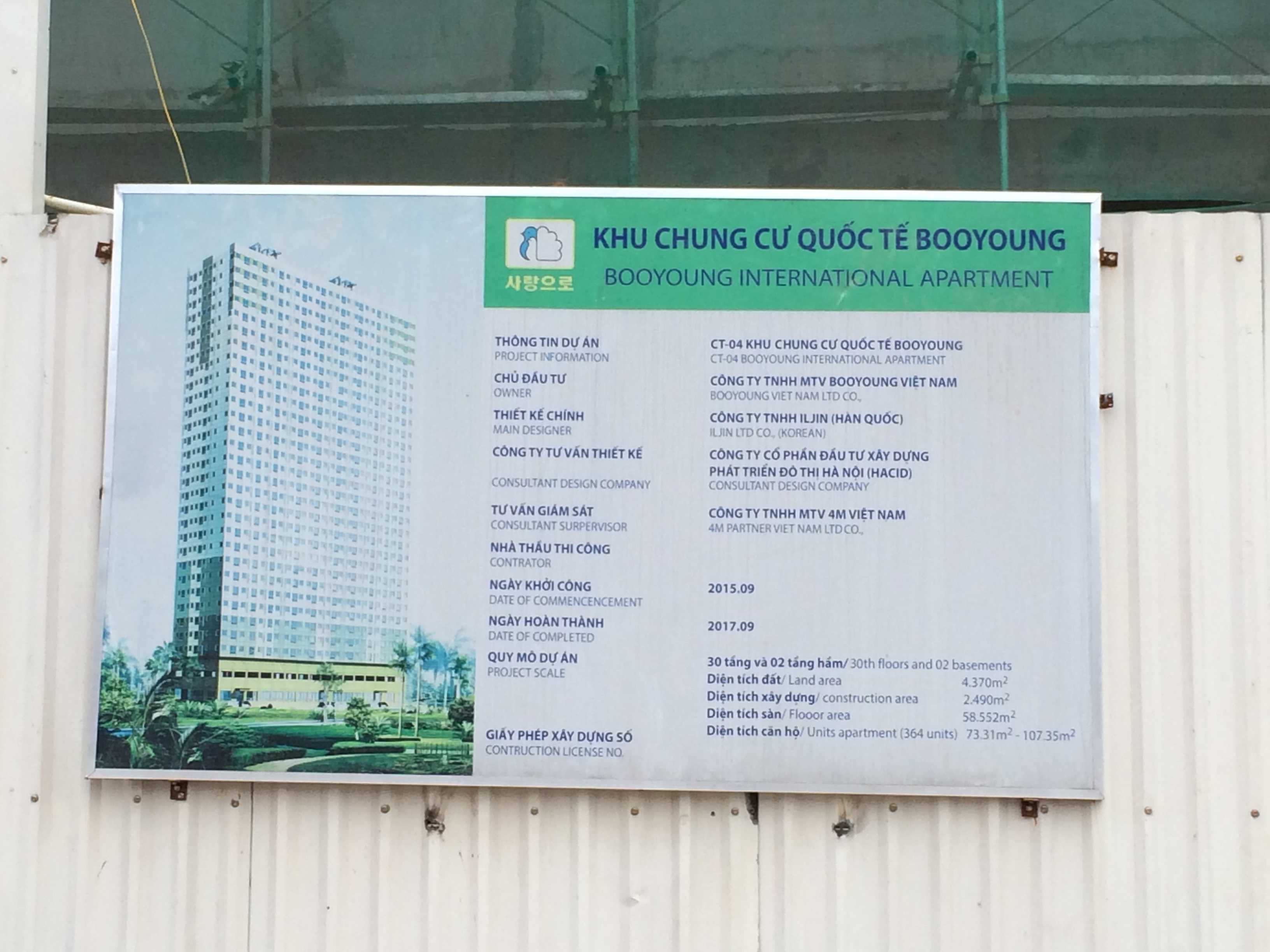 Tòa CT4 đang xây dựng đến mặt sàn tầng 9