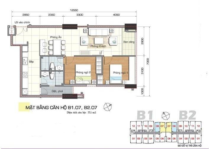 Thiết kế căn hộ B1.07, B2.07