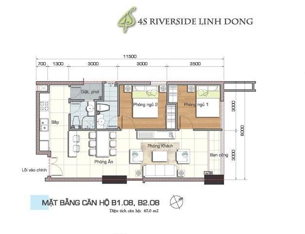 Thiết kế căn hộ B1.08, B2.08