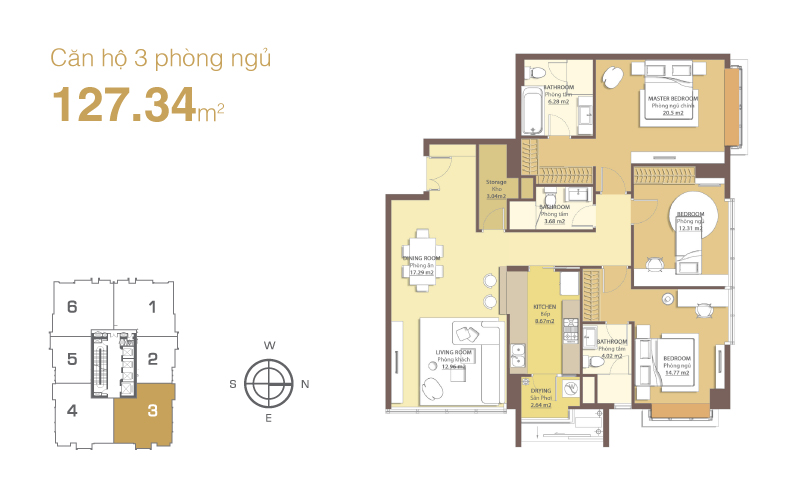 Thiết kế căn hộ 127.34 m2