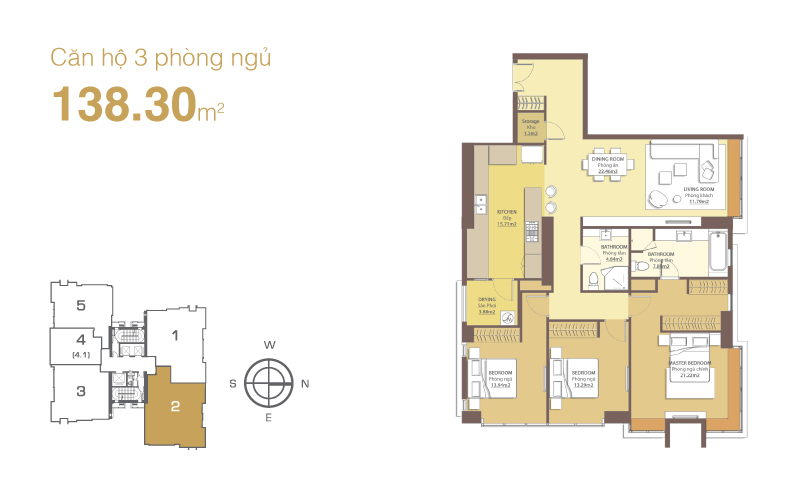 Thiết kế căn hộ 138.3 m2