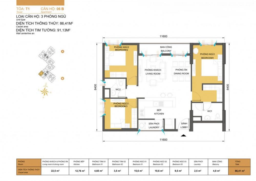 Thiết kế căn hộ 06 B