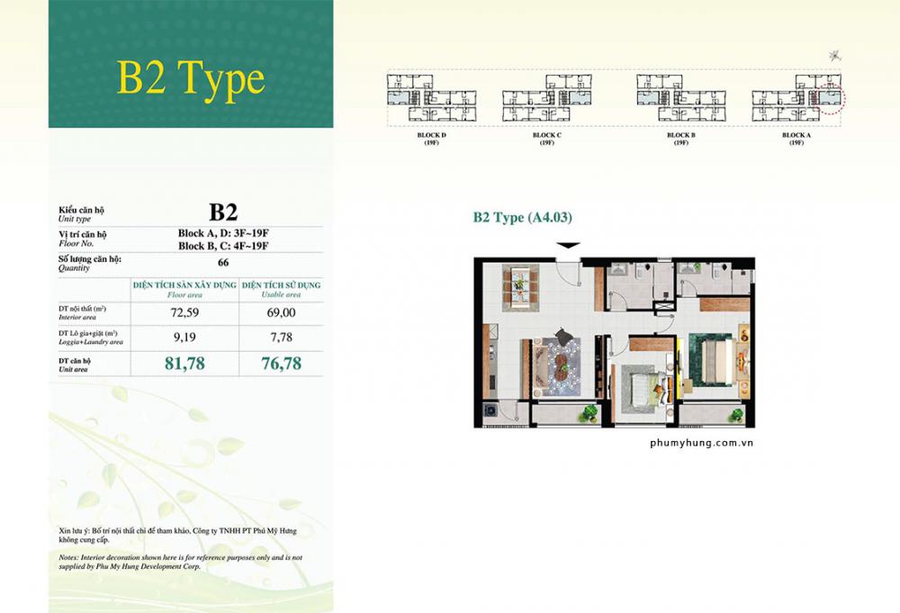 Thiết kế căn hộ loại B2 ( A2.03, D2.02)
