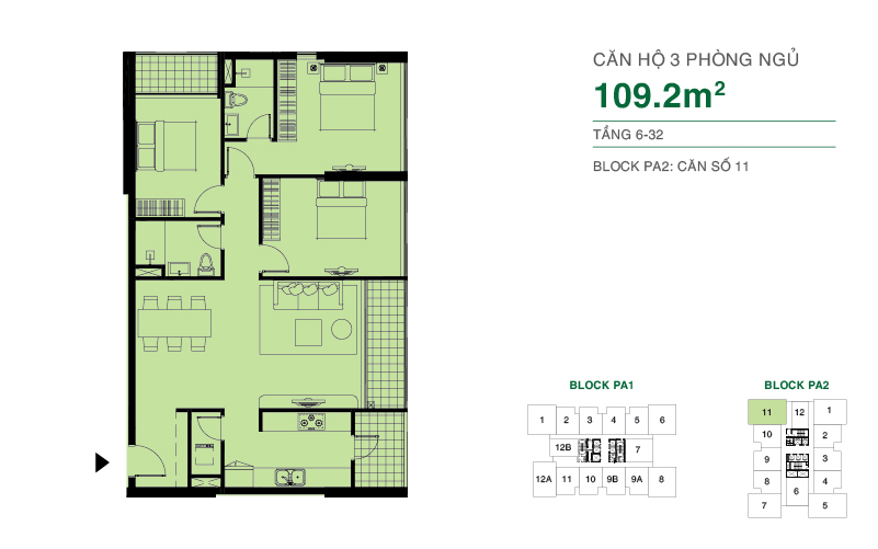 Thiết kế căn hộ 109.2 m2