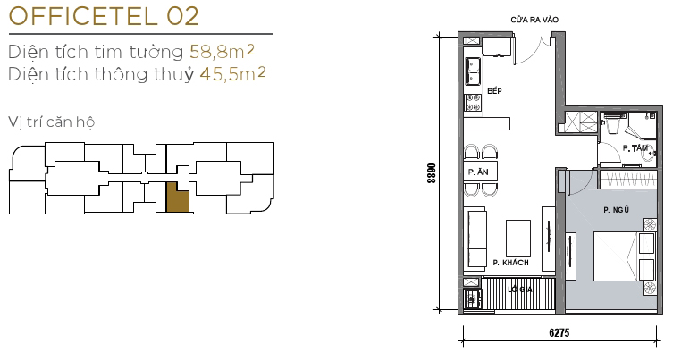 Thiết kế căn officetel 02