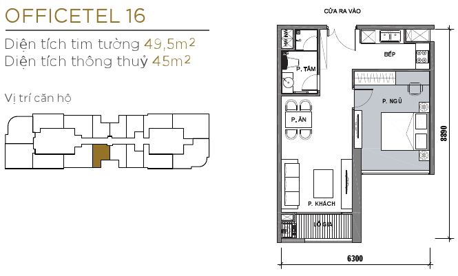 Thiết kế căn officetel 16