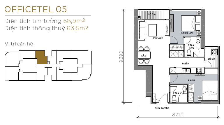 Thiết kế căn officetel 05