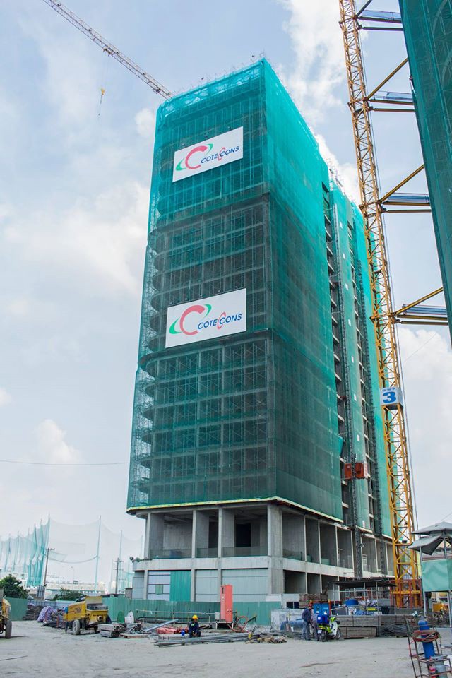 Tòa Aqua 4: Đến sàn tầng 21, đang thi công tầng 22.