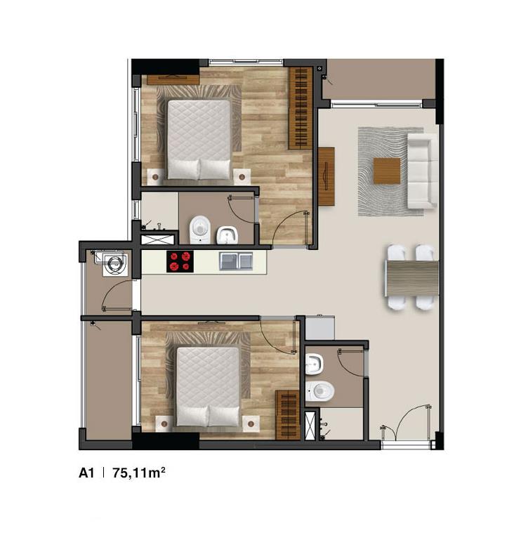 Thiết kế căn hộ A1