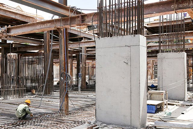 Dự án đã thi công cột sàn tầng hầm B1 block A, B